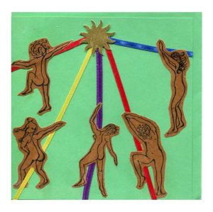 Maypole Dancers. Anya Toropov. Collage. Greetings Card